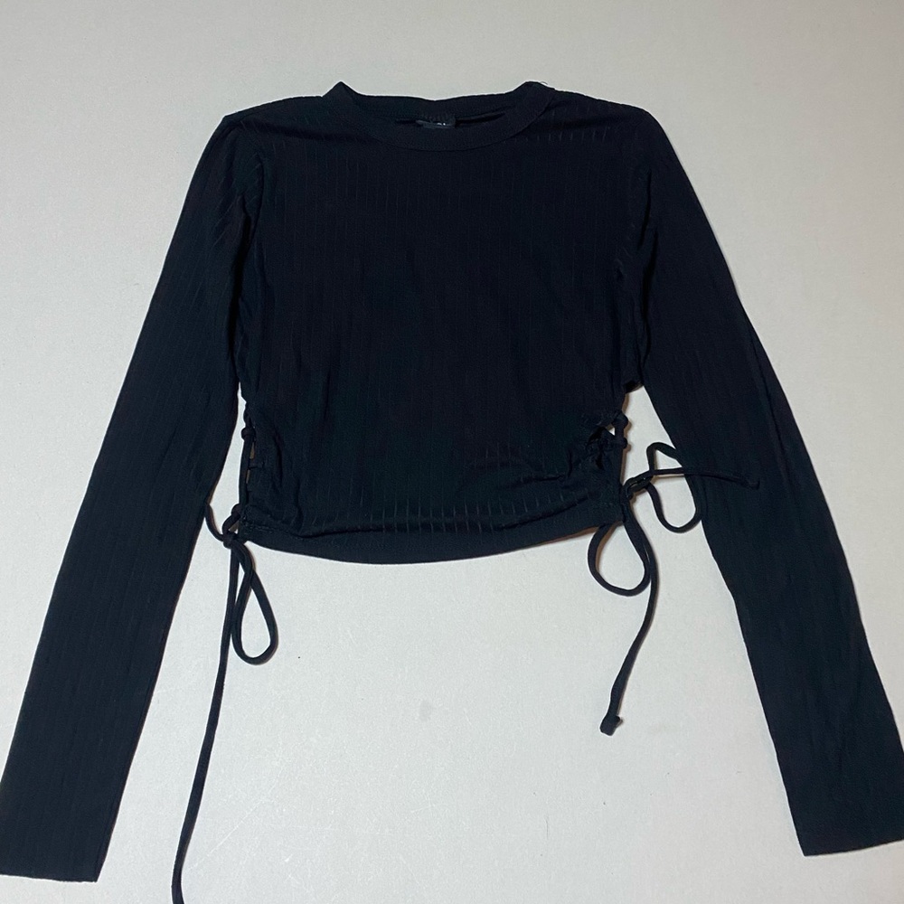 Rue21 Black Long Sleeve Top with Side Ties